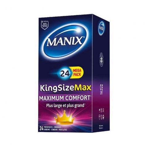 Manix King Size Max 24 préservatifs pas cher, discount