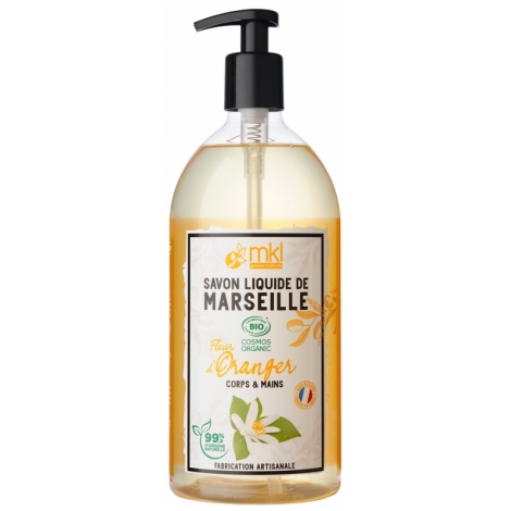 MKL Savon Liquide de Marseille Fleur d'Oranger Bio 1L pas cher, discount