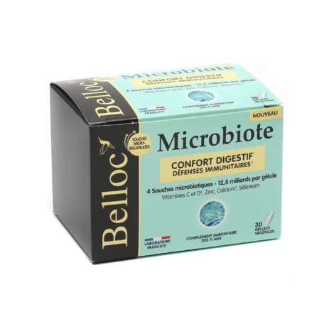 Belloc Microbiote Confort Digestif Défenses Immunitaires 30 gélules végétales pas cher, discount