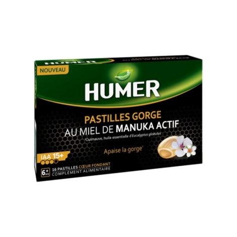 Humer Pastilles Gorge Manuka 15+ 16 pastilles pas cher, discount