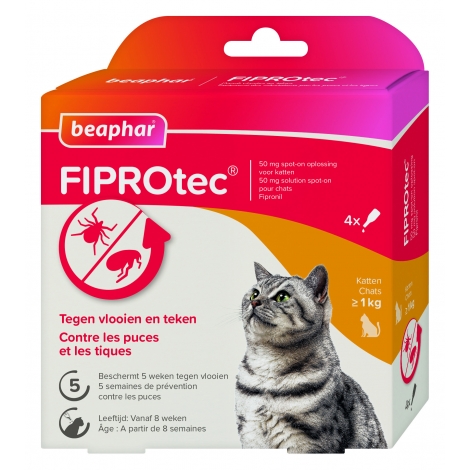 Beaphar FIPROtec Pipettes Antiparasitaires pour Chats 4x 0,5ml pas cher, discount