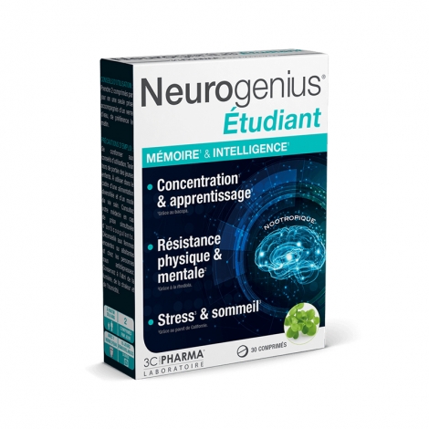 3C Pharma Neurogenius Étudiant 30 comprimés pas cher, discount