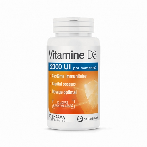 3C Pharma Vitamine D3 30 comprimés pas cher, discount