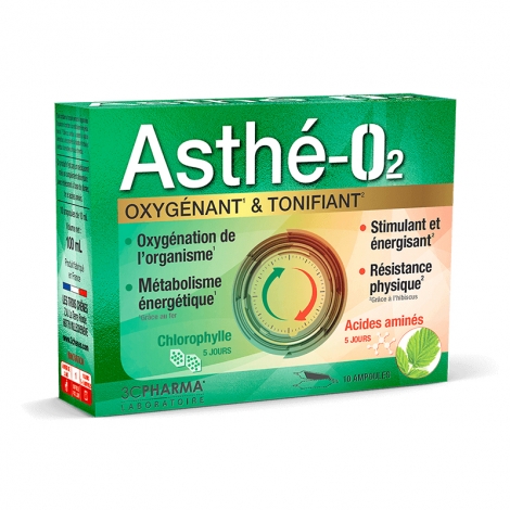 3C Pharma Asthé-O2 Oxygénant & Tonifiant 10 ampoules pas cher, discount