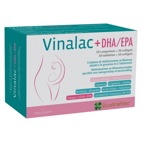 Vinalac +DHA/EPA Quatrefolic 30 comprimés + 30 softgels pas cher, discount