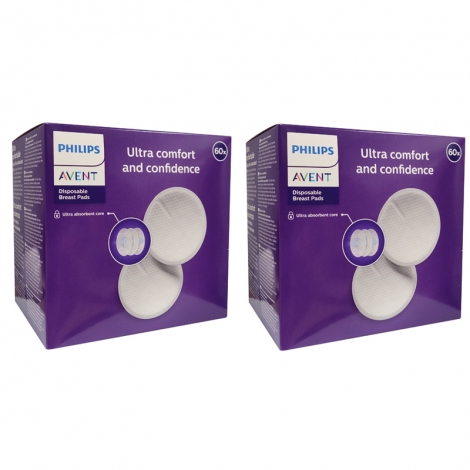 Philips Avent Ultra Confortable 2 x 60 Coussinets Allaitement Jetable PROMO pas cher, discount