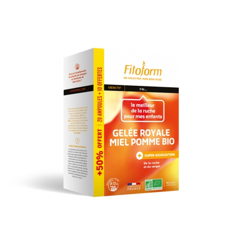 Fitoform Gelée Royale Miel Pomme Bio 30 ampoules pas cher, discount