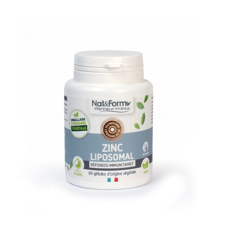 Nat & Form Zinc Lisopomal 60 gélules végétales pas cher, discount