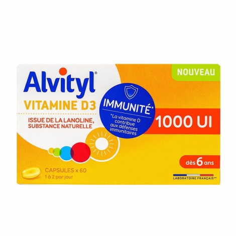 Alvityl Vitamine D3 1000 UI 60 capsules pas cher, discount