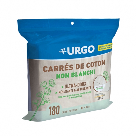 Urgo Carrés de Coton Non Blanchi 10x8cm 180 carrés de coton pas cher, discount