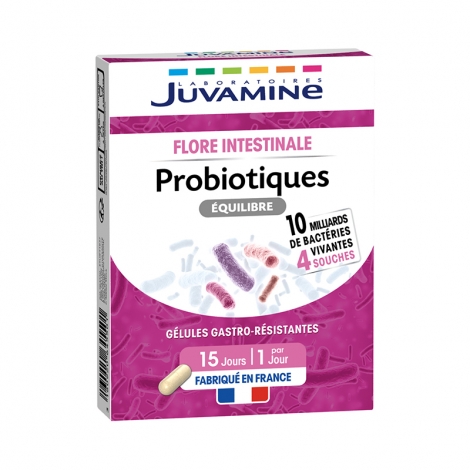 Juvamine Probiotiques Equilibre 4 Souches Digestion 15 gélules pas cher, discount