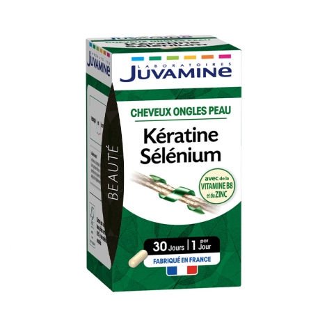 Juvamine Kératine Sélénium Cheveux Ongles Peau 30 gélules pas cher, discount