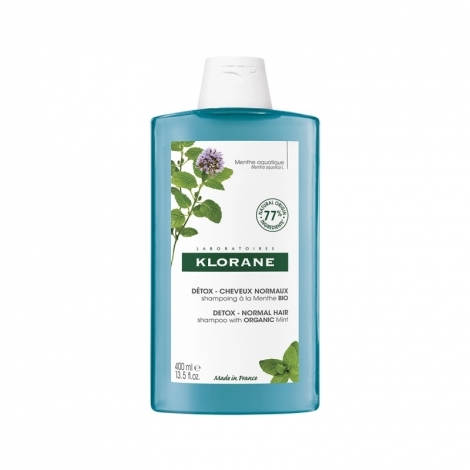 Klorane Shampooing Détox à la Menthe Aquatique Bio 400ml pas cher, discount