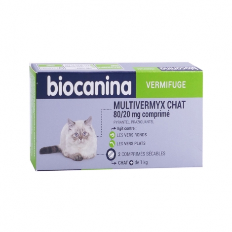 Biocanina Multivermyx Chat Vermifuge Chat de + de 1kg 2 comprimés pas cher, discount