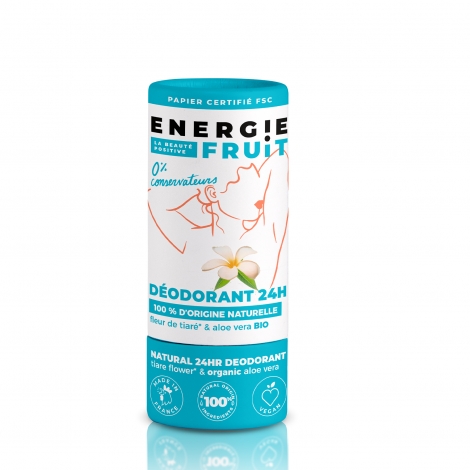 Energie Fruit Déodorant 24H Fleur de Tiaré & Aloe Vera Bio 30g pas cher, discount