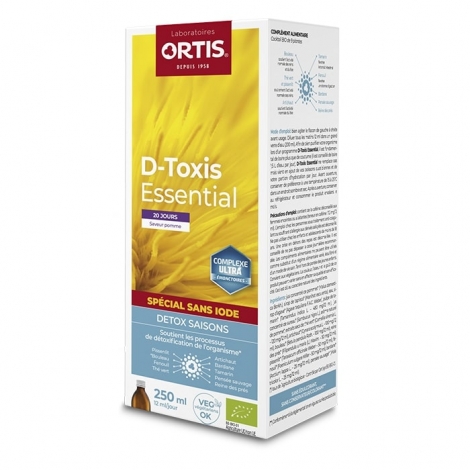 Ortis D-Toxis Essential Spécial sans Iode Saveur Pomme Bio 250ml pas cher, discount