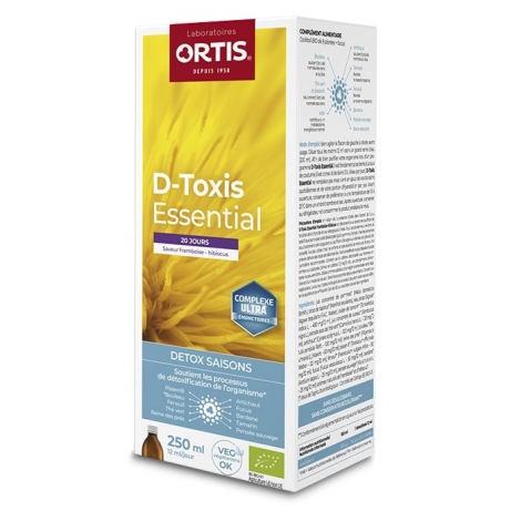 Ortis D-Toxis Essential Detox Saisons Saveur Framboise & Hibiscus Bio 250ml pas cher, discount