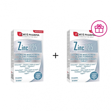 Forte Pharma Zinc 225 60 comprimés 1 + 1 GRATUIT pas cher, discount