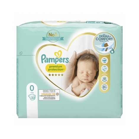Pampers Premium Protection Taille 0 22 pièces pas cher, discount