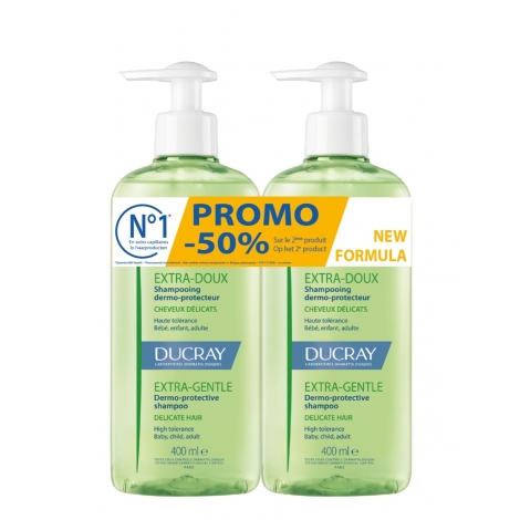 Ducray Extra-Doux Shampooing Dermo-Protecteur 2x400ml OFFRE SPECIALE pas cher, discount