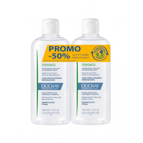 Ducray Sensinol Shampooing Traitant Physioprotecteur 2x400ml OFFRE SPECIALE pas cher, discount