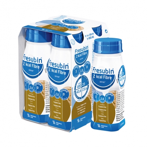 Fresubin 2 Kcal Fibre Drink Cappuccino 4x200ml pas cher, discount