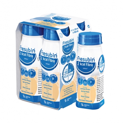 Fresubin 2 Kcal Fibre Drink Pêche-Abricot 4x200ml pas cher, discount