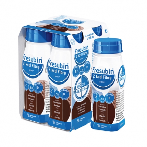 Fresubin 2 Kcal Fibre Drink Chocolat 4x200ml pas cher, discount