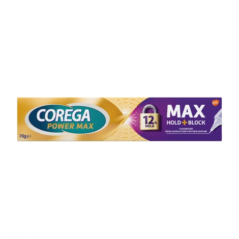 Corega Max Block Crème Adhésive Prothèse Dentaire 70g pas cher, discount