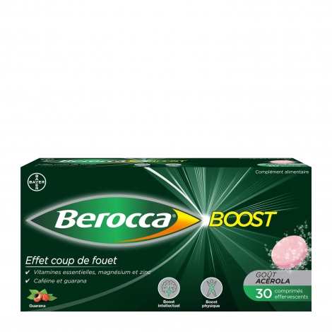 Bayer BeroccaBoost Effet Coup de Fouet avec Guarana Effervescent 30 comprimés pas cher, discount