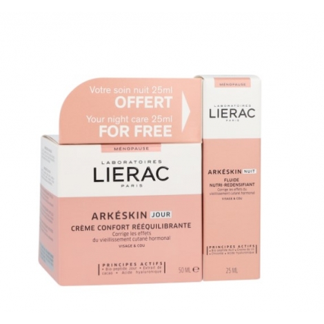 Lierac Kit Arkeskin Crème Jour Confort Rééquilibrante 50ml + Fluide Nutri Redensifiant Nuit 25ml Offert pas cher, discount