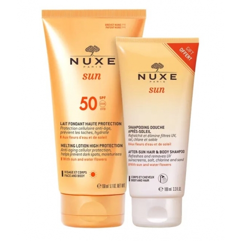 Nuxe Sun Lait SPF50 + Shampooing Douche 100ml offert pas cher, discount