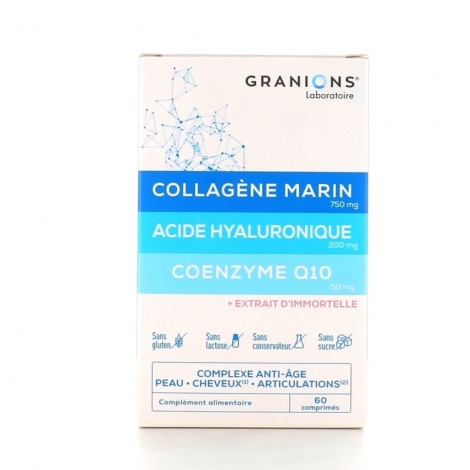 Granions Complexe Collagène Marin + Acide Hyaluronique + Coenzyme Q10 Anti-âge 60 comprimés pas cher, discount