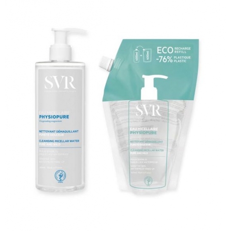 SVR Physiopure Eau Micellaire + Recharge 2 x 400ml pas cher, discount