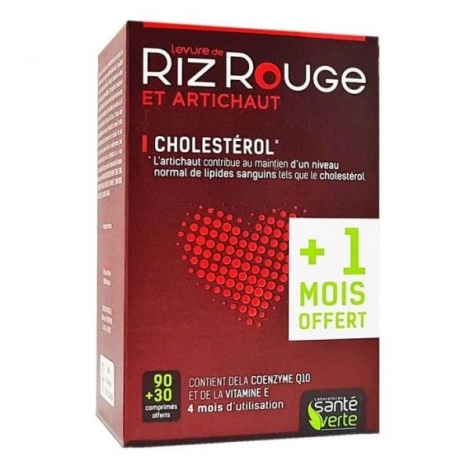 Santé Verte Levure de Riz Rouge Cholestérol 90+30 comprimés pas cher, discount