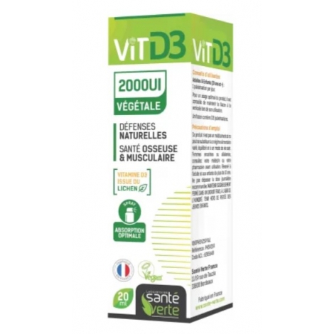 Santé Verte Vitamine D3 2000UI végétale spray 20ml pas cher, discount