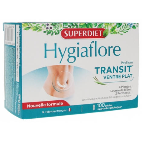 Superdiet Hygiaflore Transit Ventre Plat 100 gélules pas cher, discount