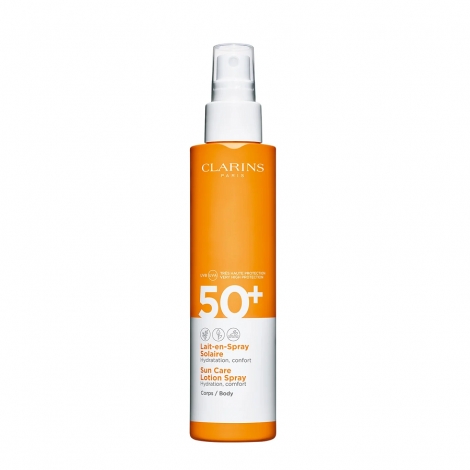Clarins Lait en spray solaire hydratation confort SPF50+ 150ml pas cher, discount