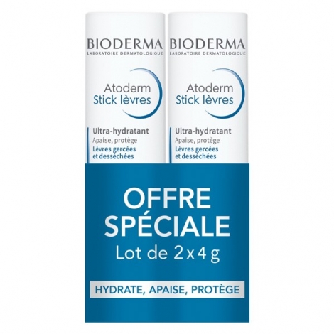 Bioderma Atoderm Stick Lèvres 2x 4gr pas cher, discount