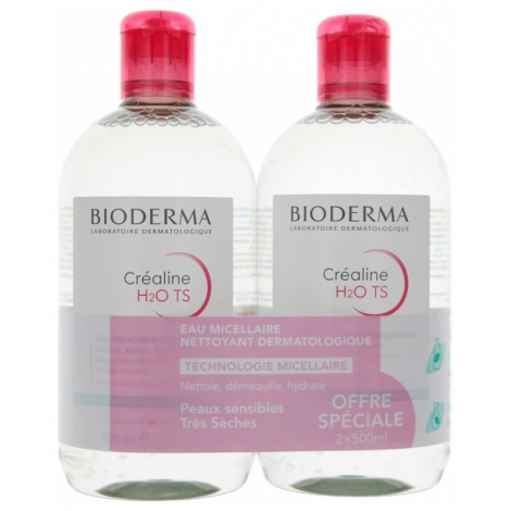 Bioderma Crealine T.S. lot H2O 2x 500ml pas cher, discount