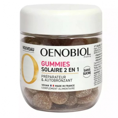 Oenobiol Solaire 2en1 Préparateur & Autobronzant 60 gummies pas cher, discount
