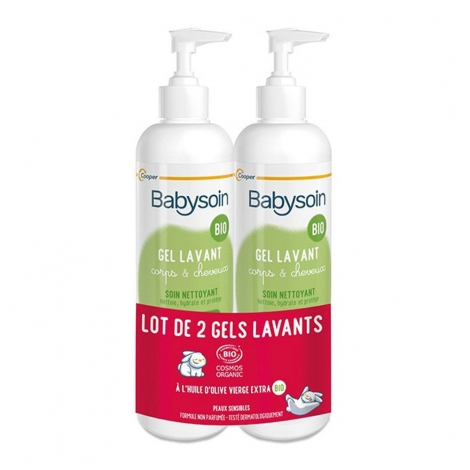 Babysoin Gel Lavant Organic Duo 2x500ml pas cher, discount