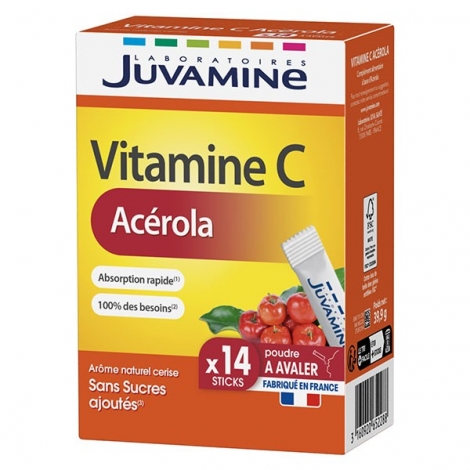Juvamine Vitamine C Acerola 14 sticks pas cher, discount