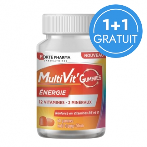 Forte Pharma Pack MultiVit' Gummies Énergie 60 gommes + 60 gratuites pas cher, discount