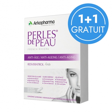 Arkopharma Pack Perles de Peau Anti Age Resveratrol 30 gélules + 30 gratuites pas cher, discount