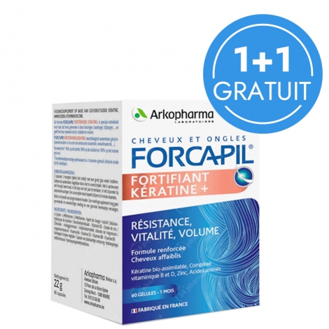 Arkopharma Pack Forcapil Keratine+ 60 gélules + 60 gratuites pas cher, discount