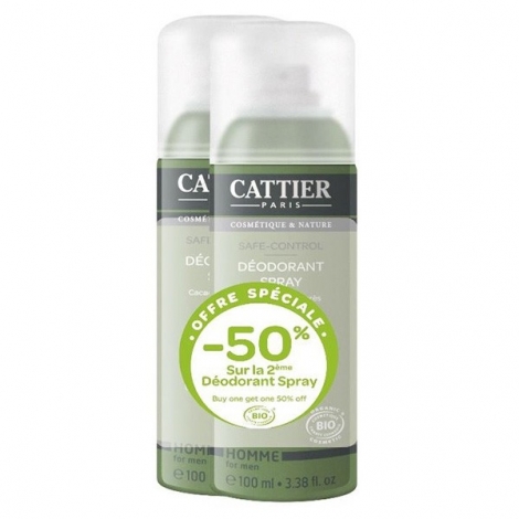 Cattier Duo Safe-Control Déodorant Spray Homme 2x100ml pas cher, discount