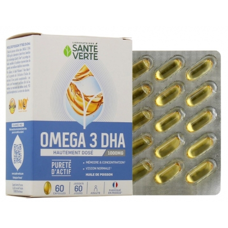 Santé Verte Omega 3 1000mg de DHA 60 capsules pas cher, discount
