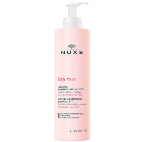 Nuxe Very Rose Lait Corps Hydratant Apaisant 24h 400ml pas cher, discount