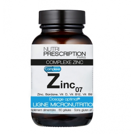 NutriPrescription ZINC07 Complexe Zinc 60 gélules pas cher, discount
